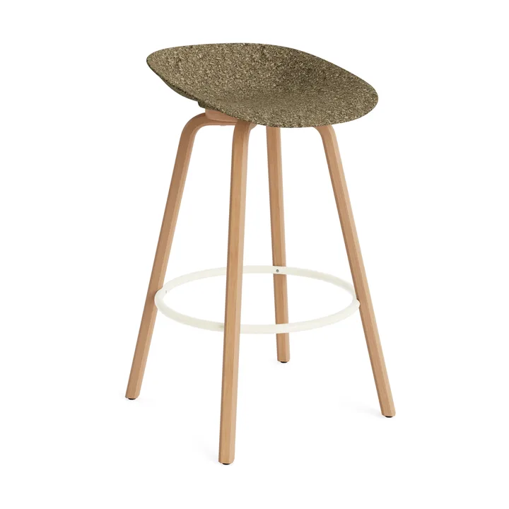 Mat Barstool Barhocker 75 cm - Seaweed-beech-cream steel - Normann Copenhagen