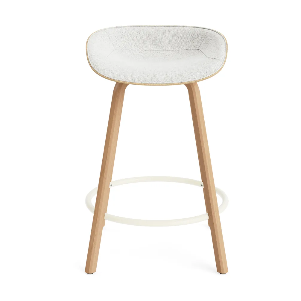 Mat Barstool Barhocker mit Vorderpolsterung, 65 cm, Hallingdal 110-hemp-beech-cream steel Normann Copenhagen