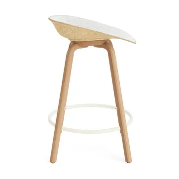 Mat Barstool Barhocker mit Vorderpolsterung, 65 cm - Hallingdal 110-hemp-beech-cream steel - Normann Copenhagen