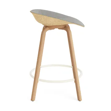 Mat Barstool Barhocker mit Vorderpolsterung, 65 cm - Remix 133-hemp-beech-cream steel - Normann Copenhagen