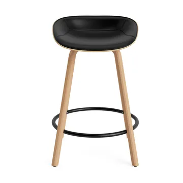 Mat Barstool Barhocker mit Vorderpolsterung, 65 cm - Ultra 41599-hemp-beech-black steel - Normann Copenhagen