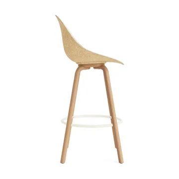 Mat Barstool Barhocker mit Vorderpolsterung, 75 cm - Hallingdal 110-hemp-beech-cream steel - Normann Copenhagen
