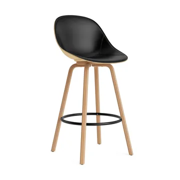 Mat Barstool Barhocker mit Vorderpolsterung, 75 cm - Ultra 41599-hemp-beech-black steel - Normann Copenhagen
