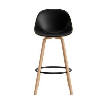 Mat Barstool Barhocker mit Vorderpolsterung, 75 cm - Ultra 41599-hemp-beech-black steel - Normann Copenhagen