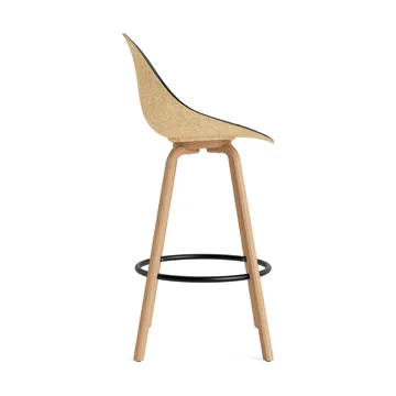 Mat Barstool Barhocker mit Vorderpolsterung, 75 cm - Ultra 41599-hemp-beech-black steel - Normann Copenhagen