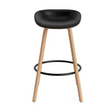 Mat Barstool Barhocker mit Vorderpolsterung, 75 cm - Ultra 41599-seaweed-beech-black steel - Normann Copenhagen