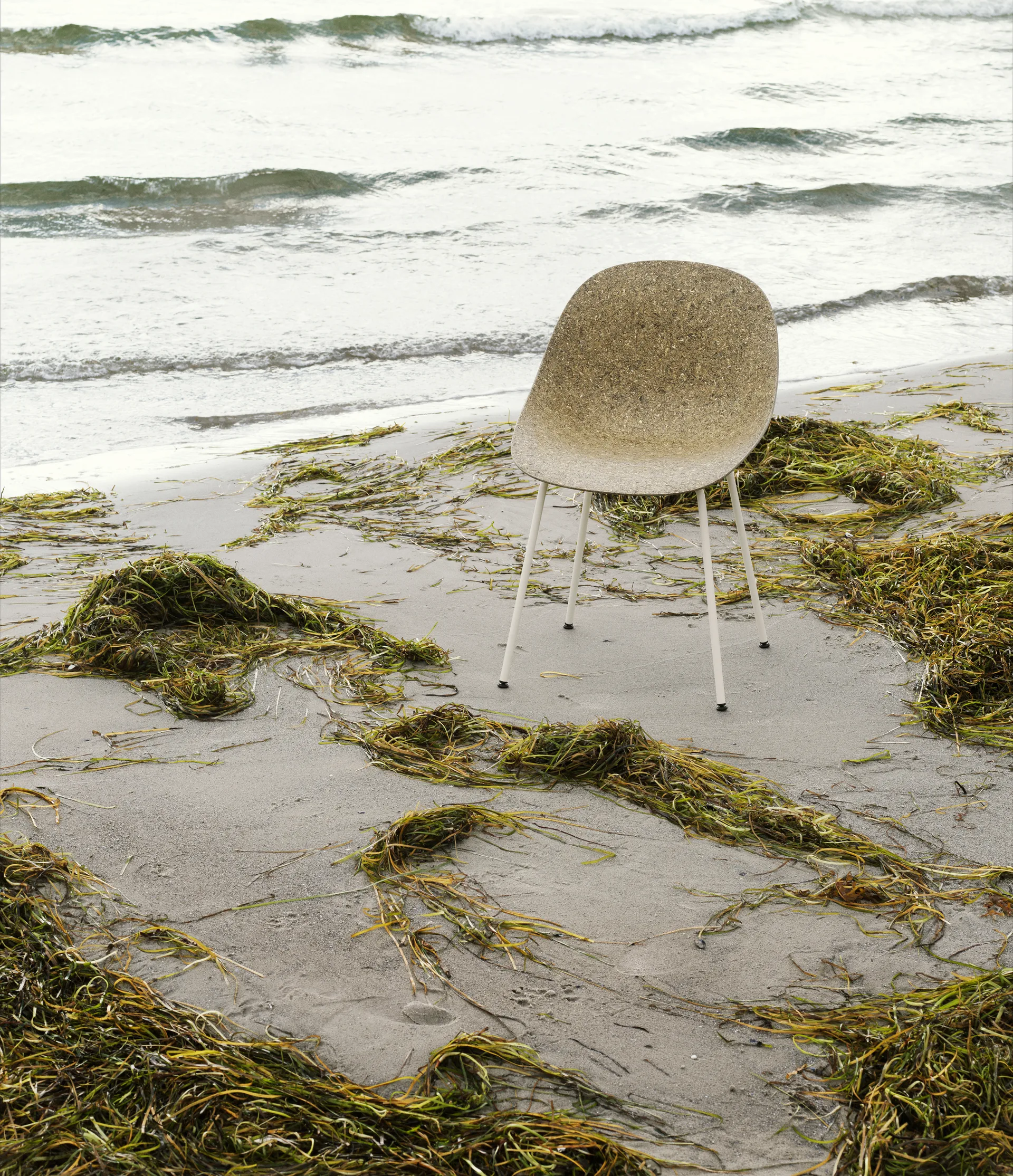 Mat Chair Stuhl, Seaweed-cream steel Normann Copenhagen