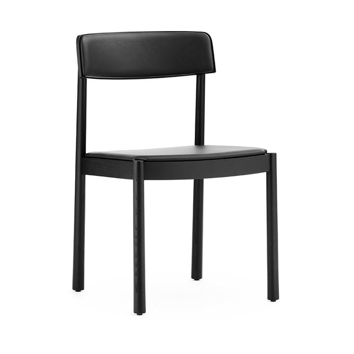 Timb Stuhl mit Sitzkissen, Black/ Ultra Leather - Black Normann Copenhagen