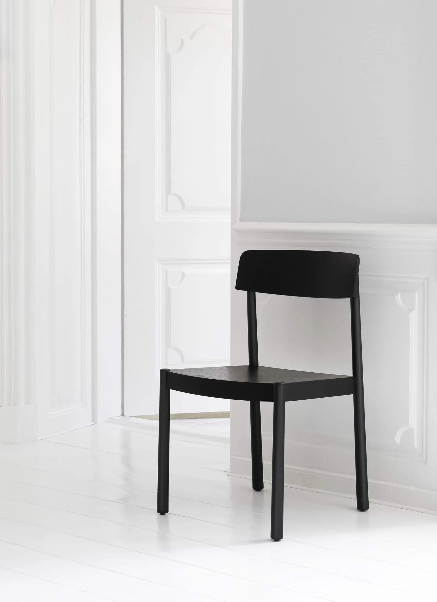 Timb Stuhl mit Sitzkissen, Black/ Ultra Leather - Black Normann Copenhagen