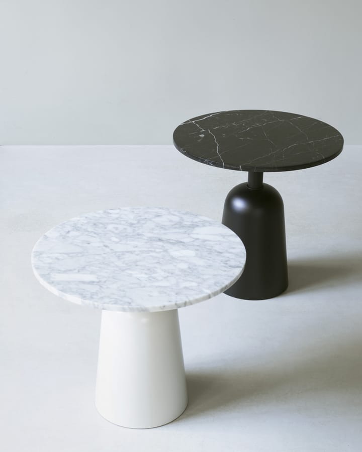 Turn verstellbarer Tisch Ø55cm, Weißer Marmor Normann Copenhagen