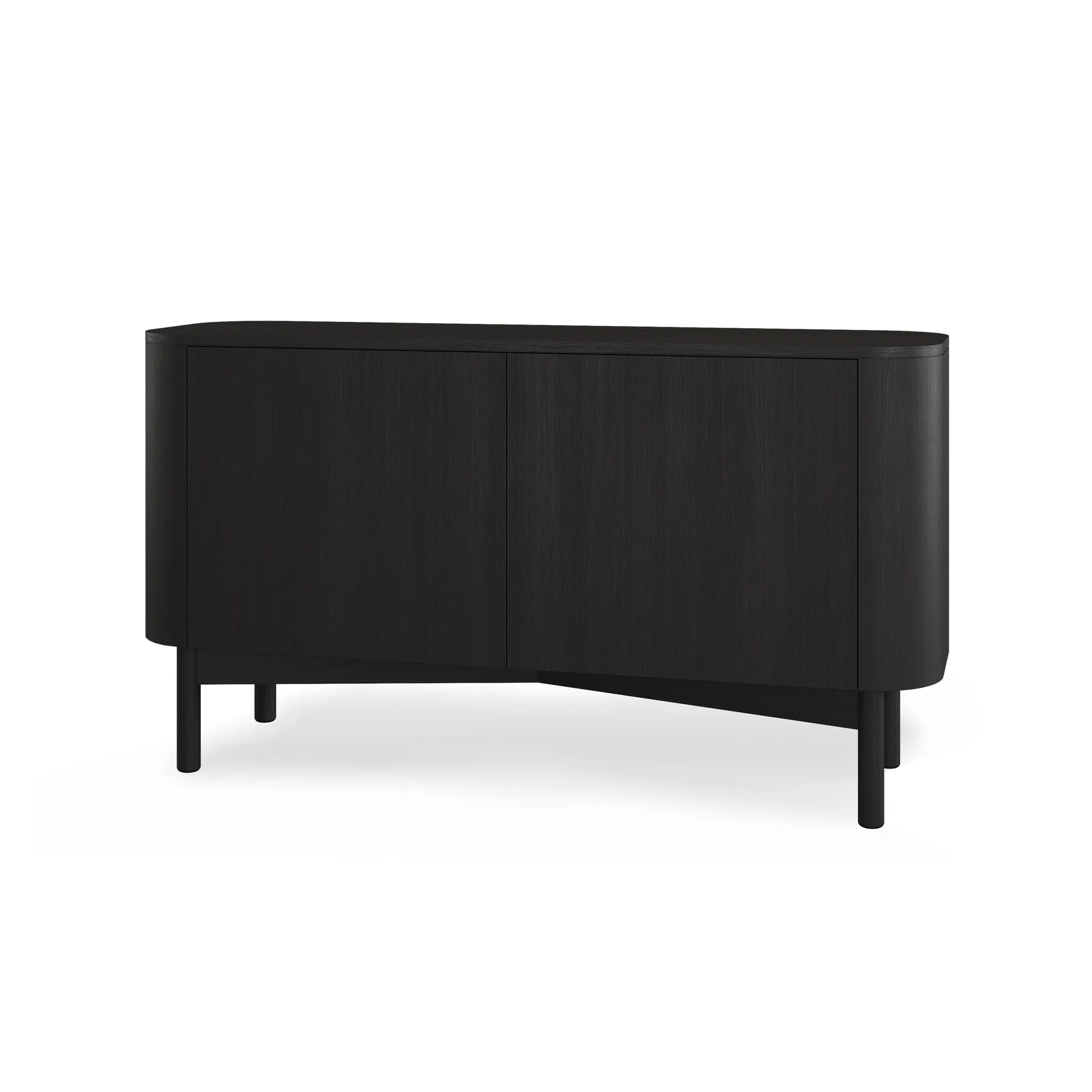 Loud long sideboard 146cm, Black painted oak Northern