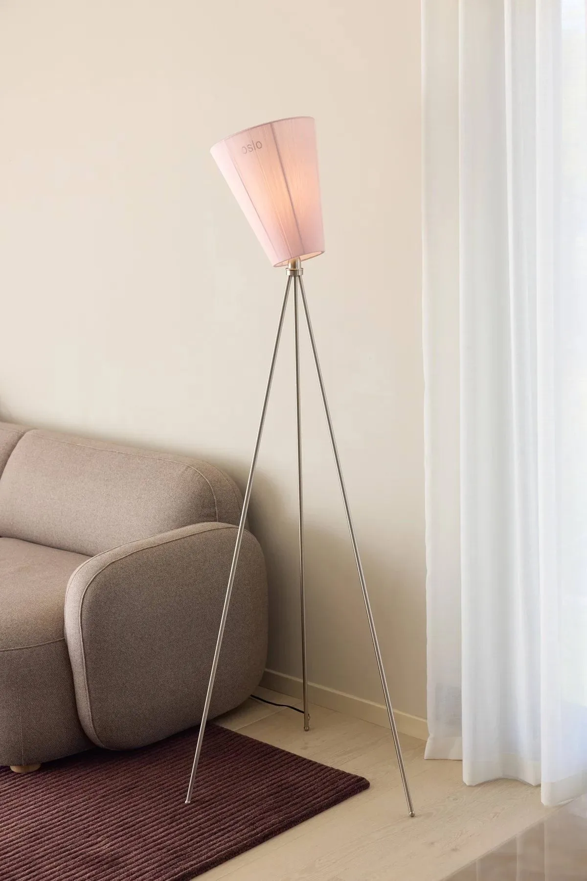 Oslo wood Lampenschirm für Stehleuchte limited edition, Muted pink Northern