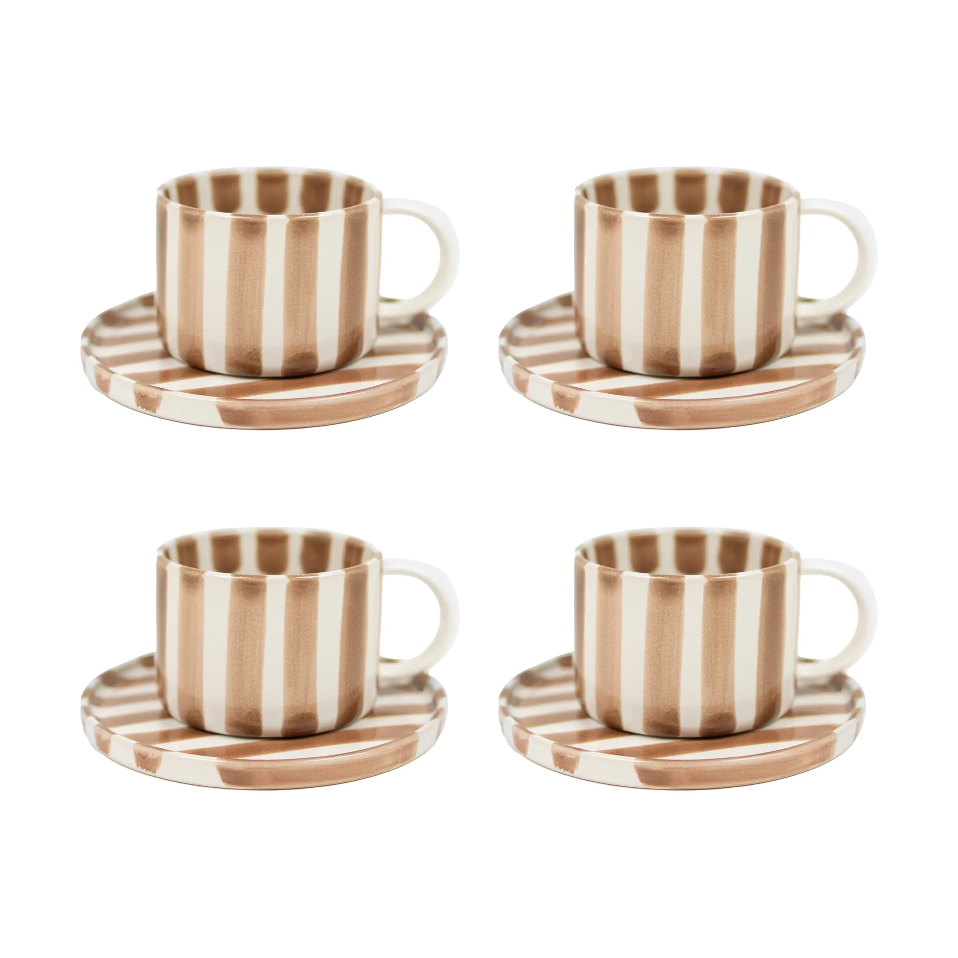 Monica Tasse mit Untertasse 4er-Pack - Beige,  Olsson & Jensen