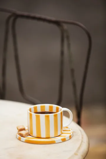 Monica Tasse mit Untertasse 4er-Pack - Gelb - Olsson & Jensen