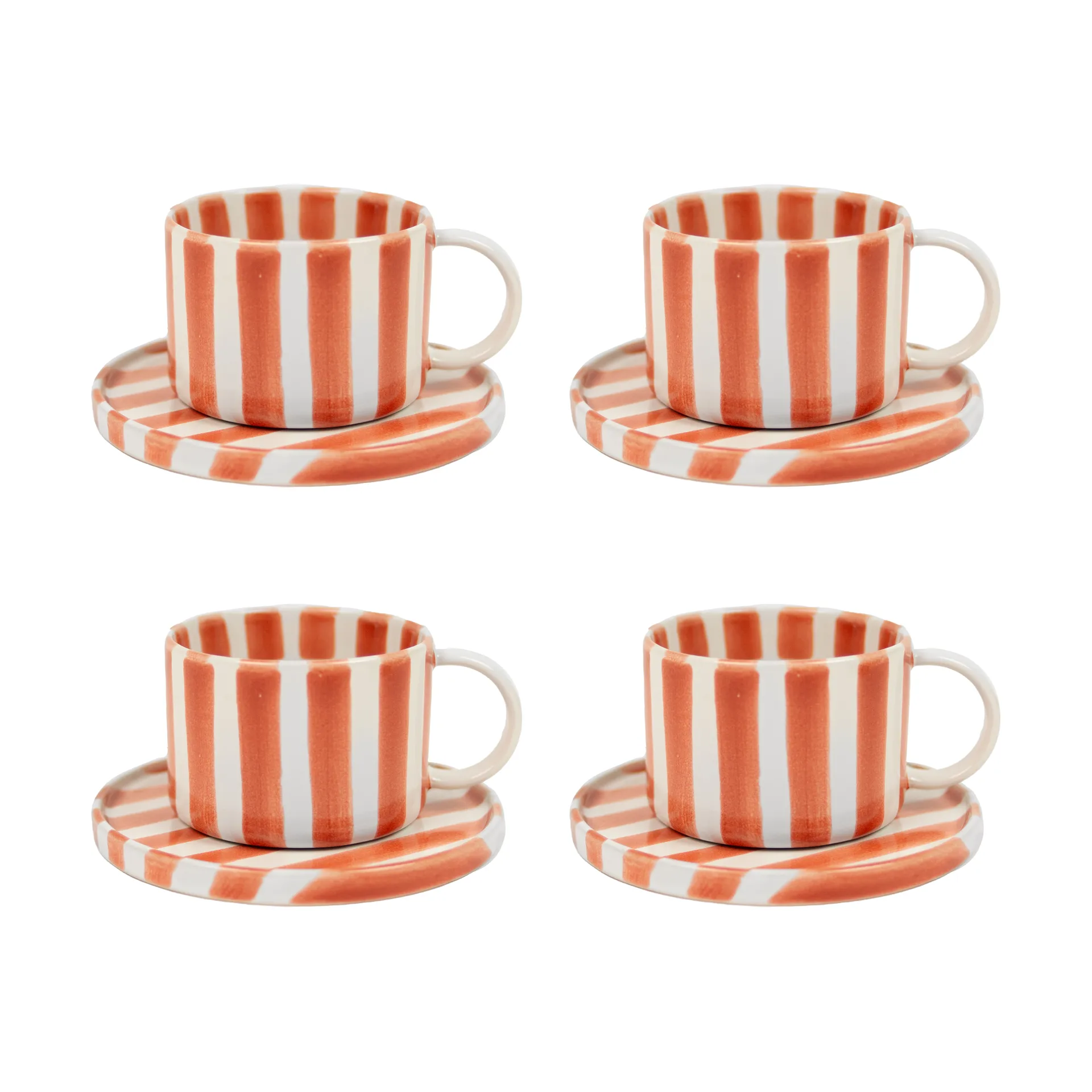 Monica Tasse mit Untertasse 4er-Pack - Rost,  Olsson & Jensen