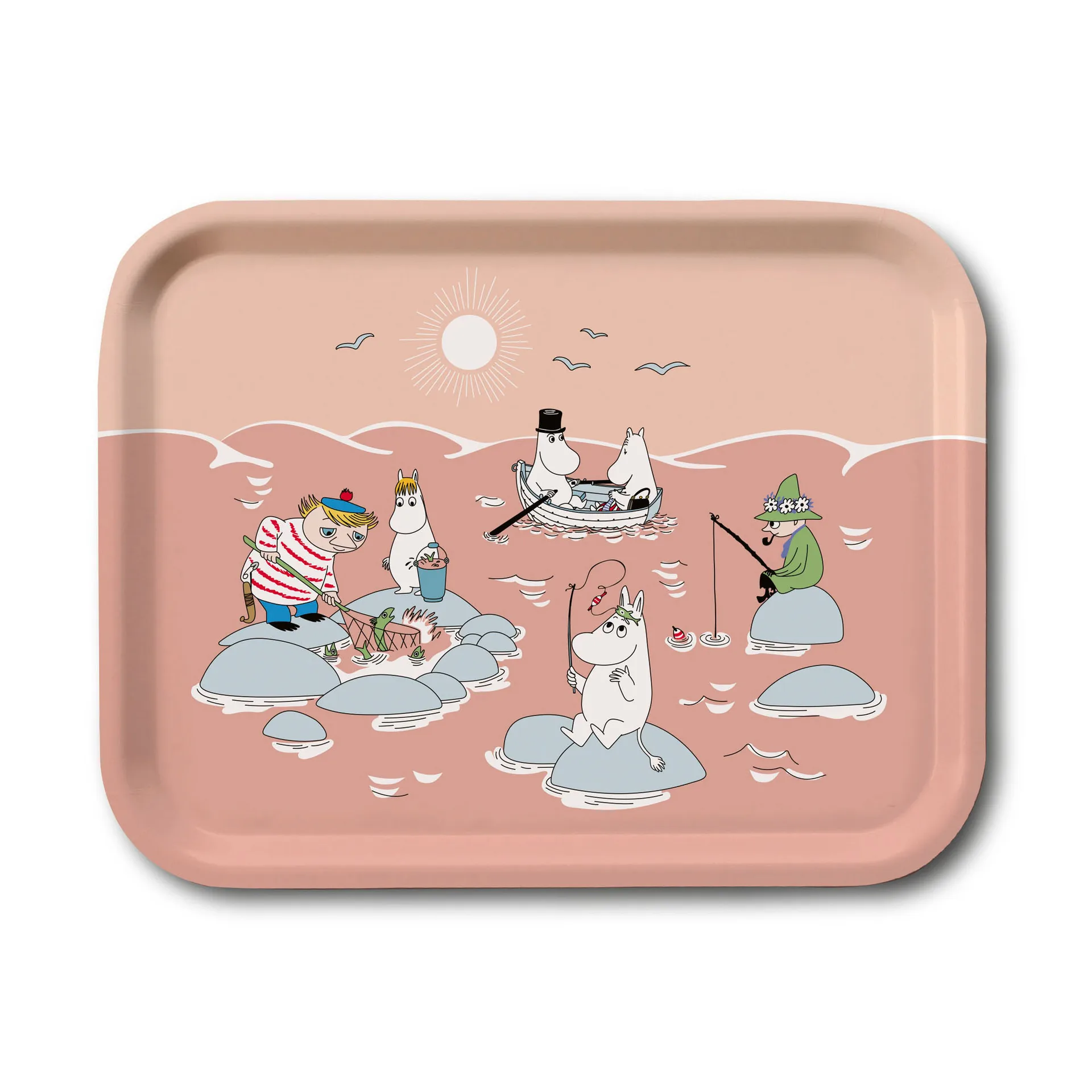 Fiske Mumin Sommer 2022 Tablett 20 x 27cm, Rosa Opto Design