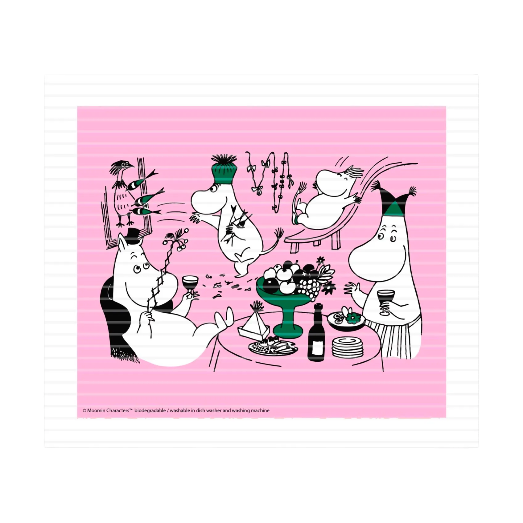 Moomin 80 Geschirrtuch 17x20 cm, Rosa Opto Design
