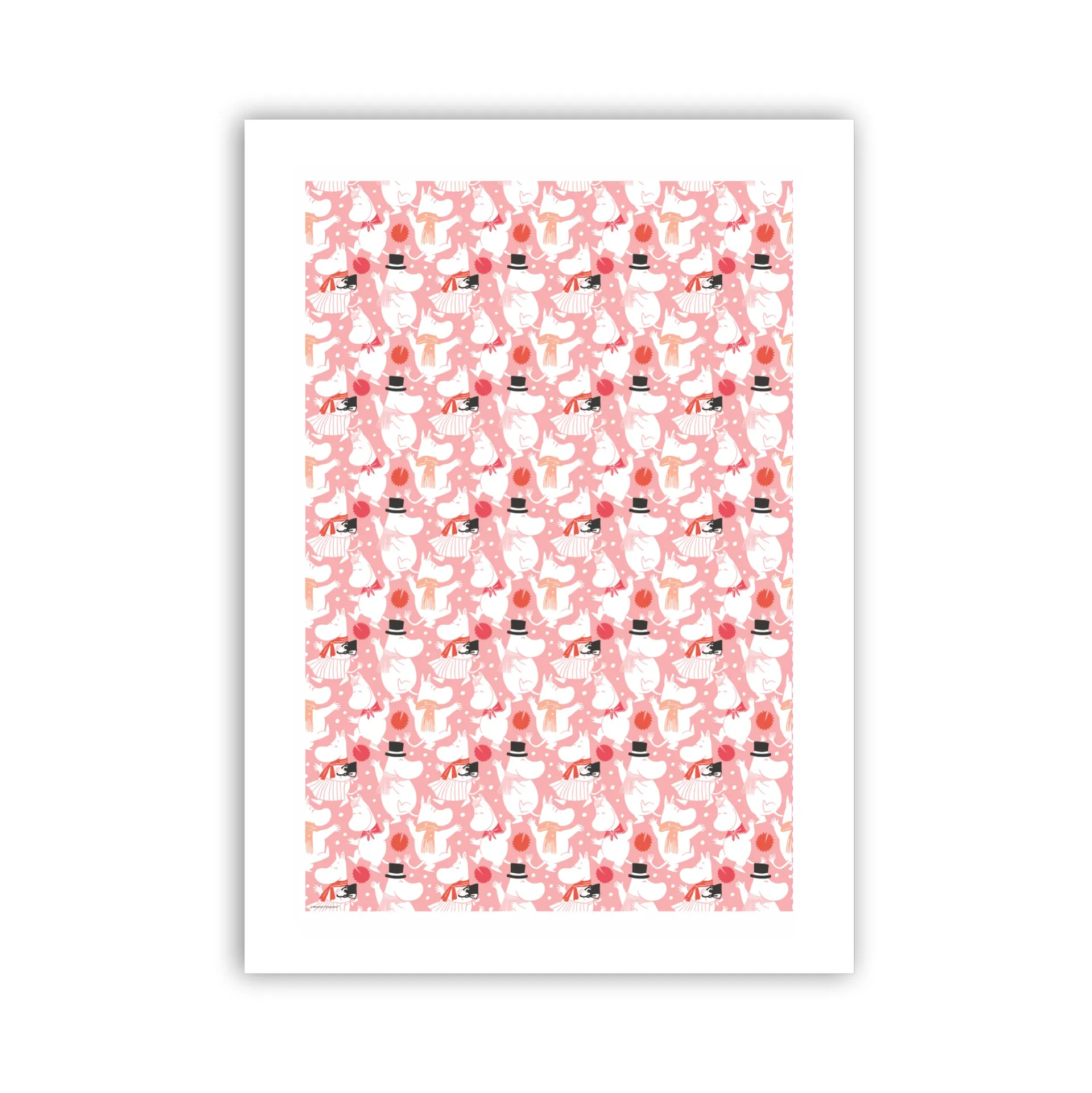 Moomin celebration Geschirrtuch 70x50 cm, Weiß-Rosa Opto Design
