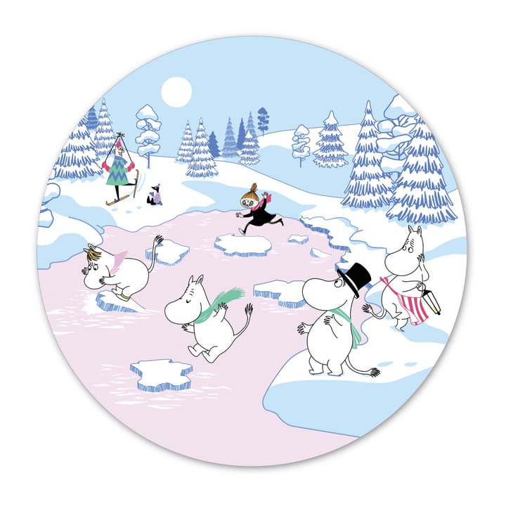 Mumin Topfuntersetzer Winter 2022 Ø21cm - Blau-Weiß-Rosa - Opto Design