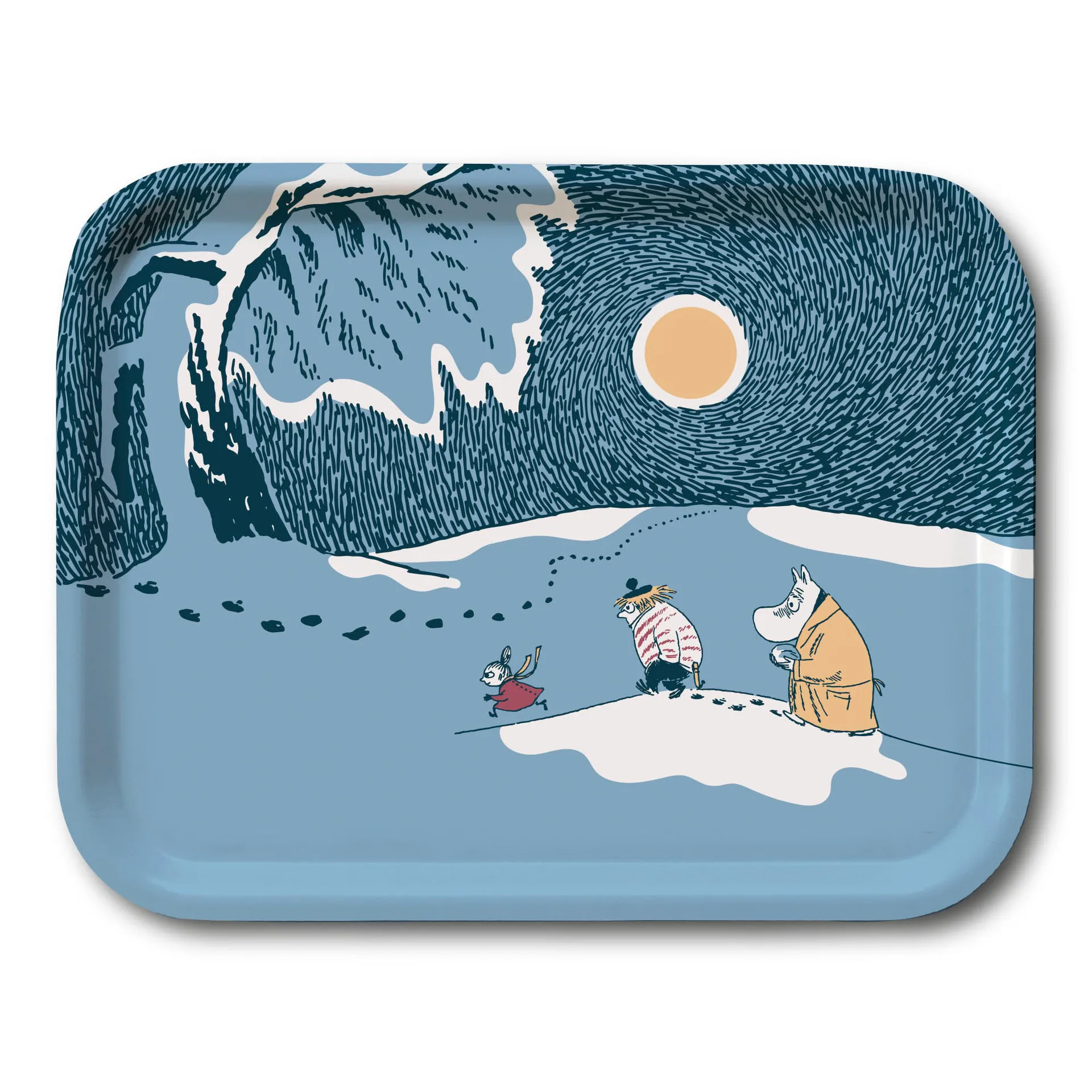 Snow Moonlight Mumin Tablett Winter 2021, 20 x 27cm Opto Design