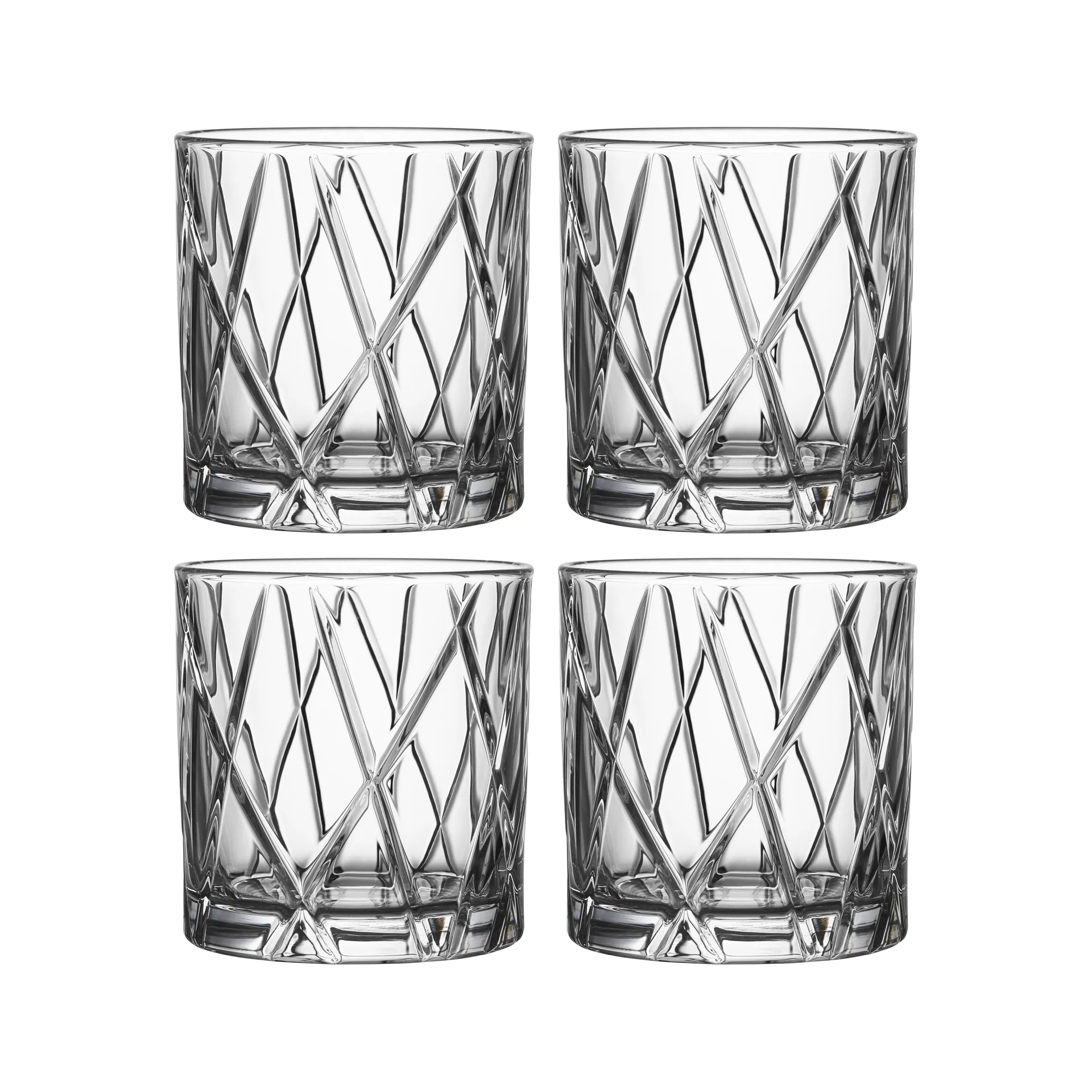 City Double Old Fashioned Glas 4er Pack, 34cl Orrefors