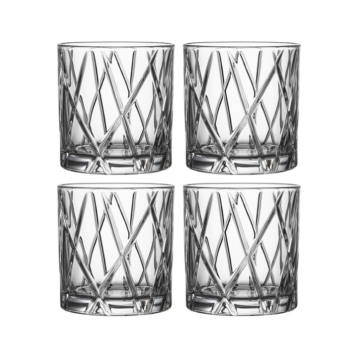 City Double Old Fashioned Glas 4er Pack, 34cl Orrefors
