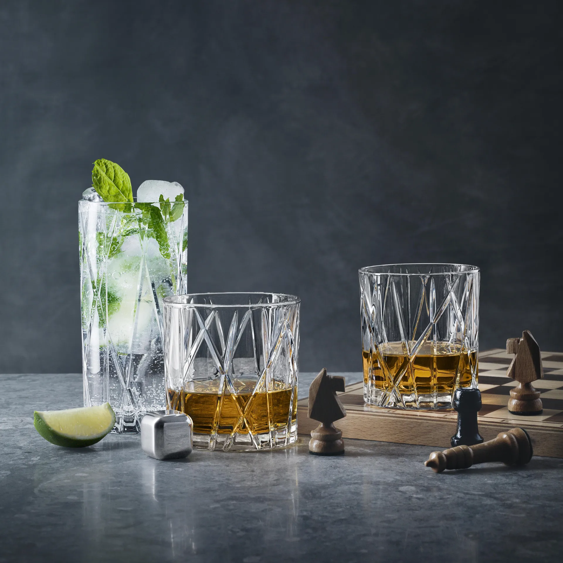 City Double Old Fashioned Glas 4er Pack, 34cl Orrefors