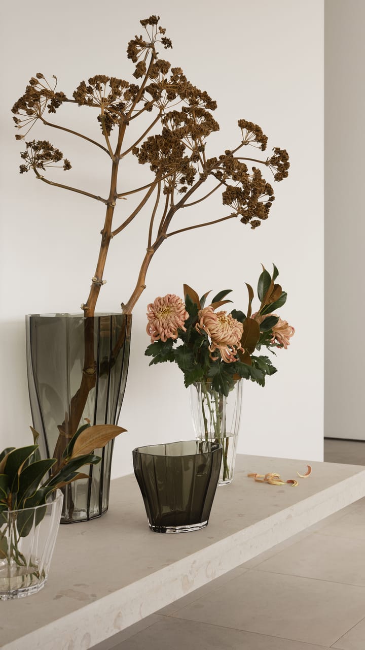 Reed Vase 17,5cm, Moosgrün Orrefors