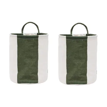 Kara Aufbewahrungskorb small Ø18x22 cm 2er-Pack - Dark Green - OYOY