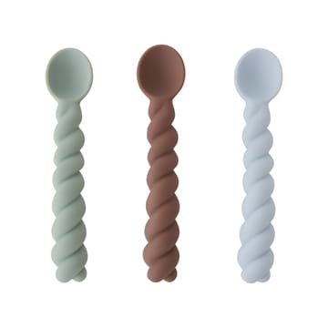 Mellow Löffel 3er Pack - Dusty Blue-taupe-pale minzgrün - OYOY