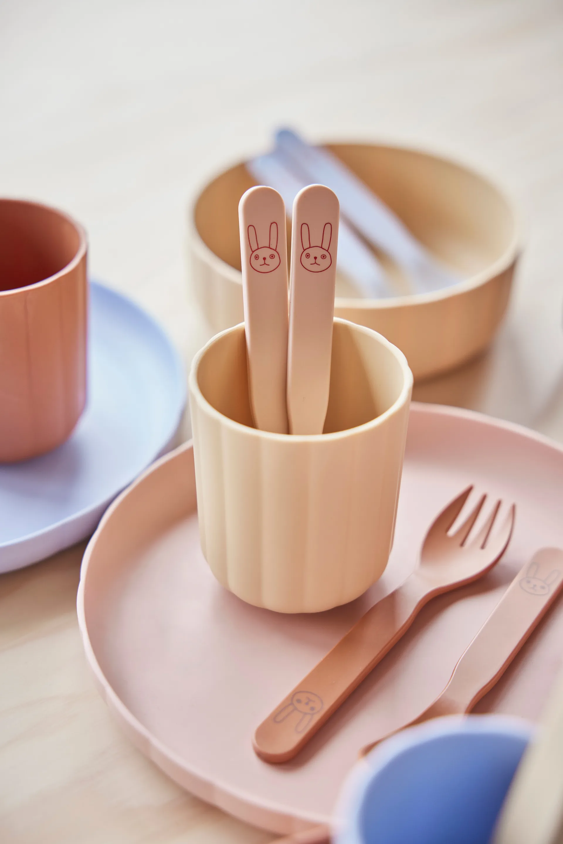 Pullo Kinderbesteckset, Apricot OYOY