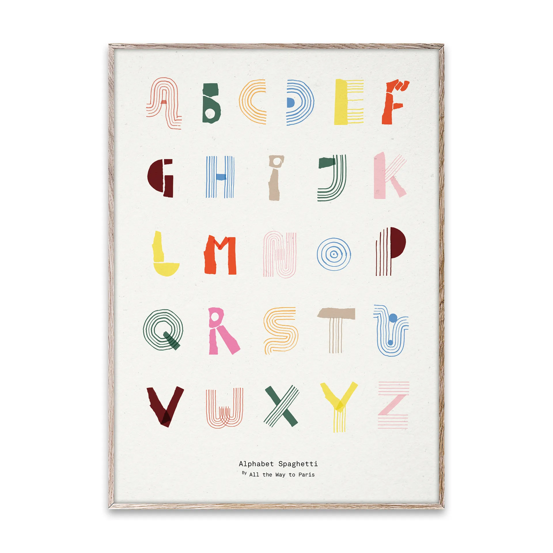 Alphabet Spaghetti ENG Multi-colour Poster, 50 x 70cm Paper Collective