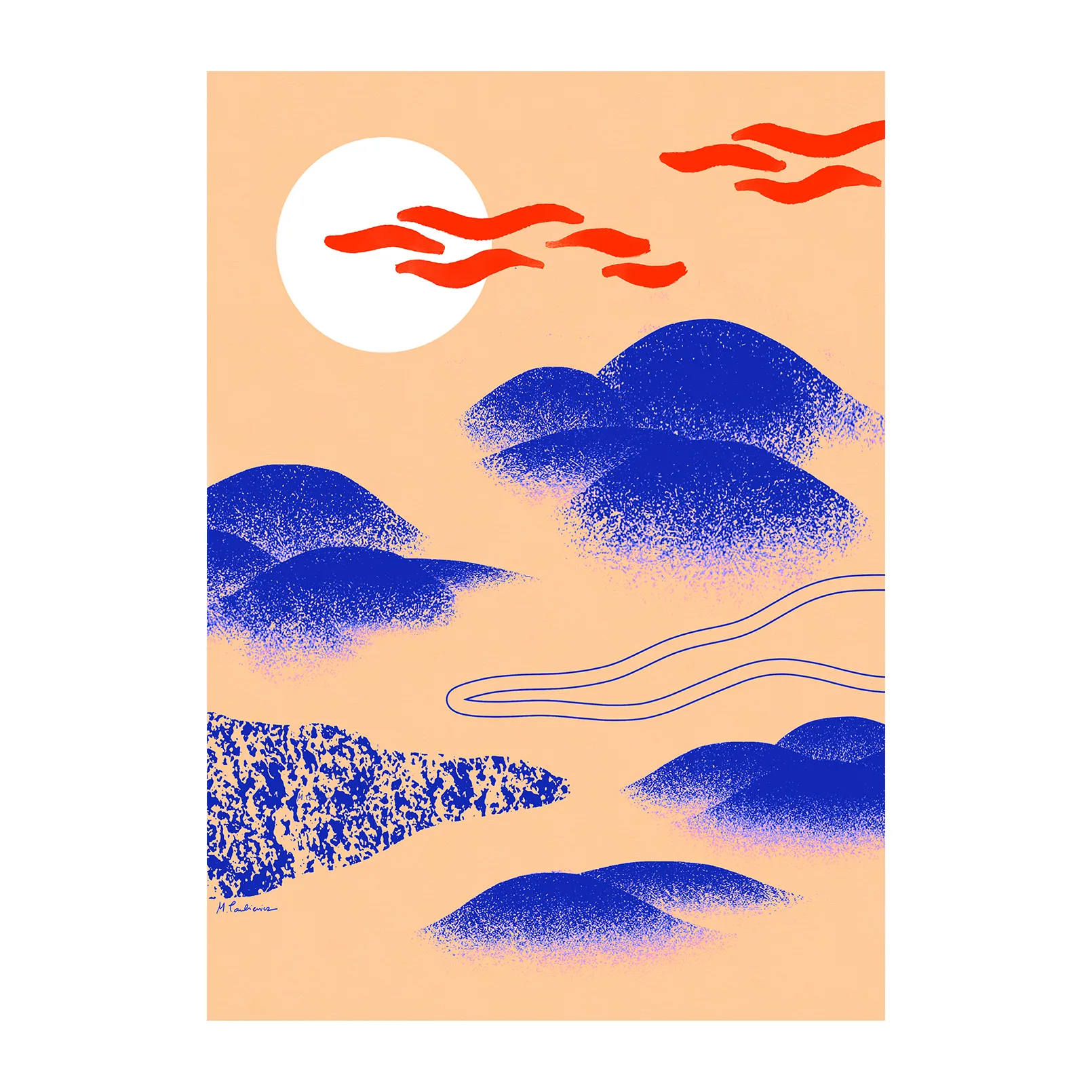 Japanese Hills Poster, 30 x 40cm Paper Collective