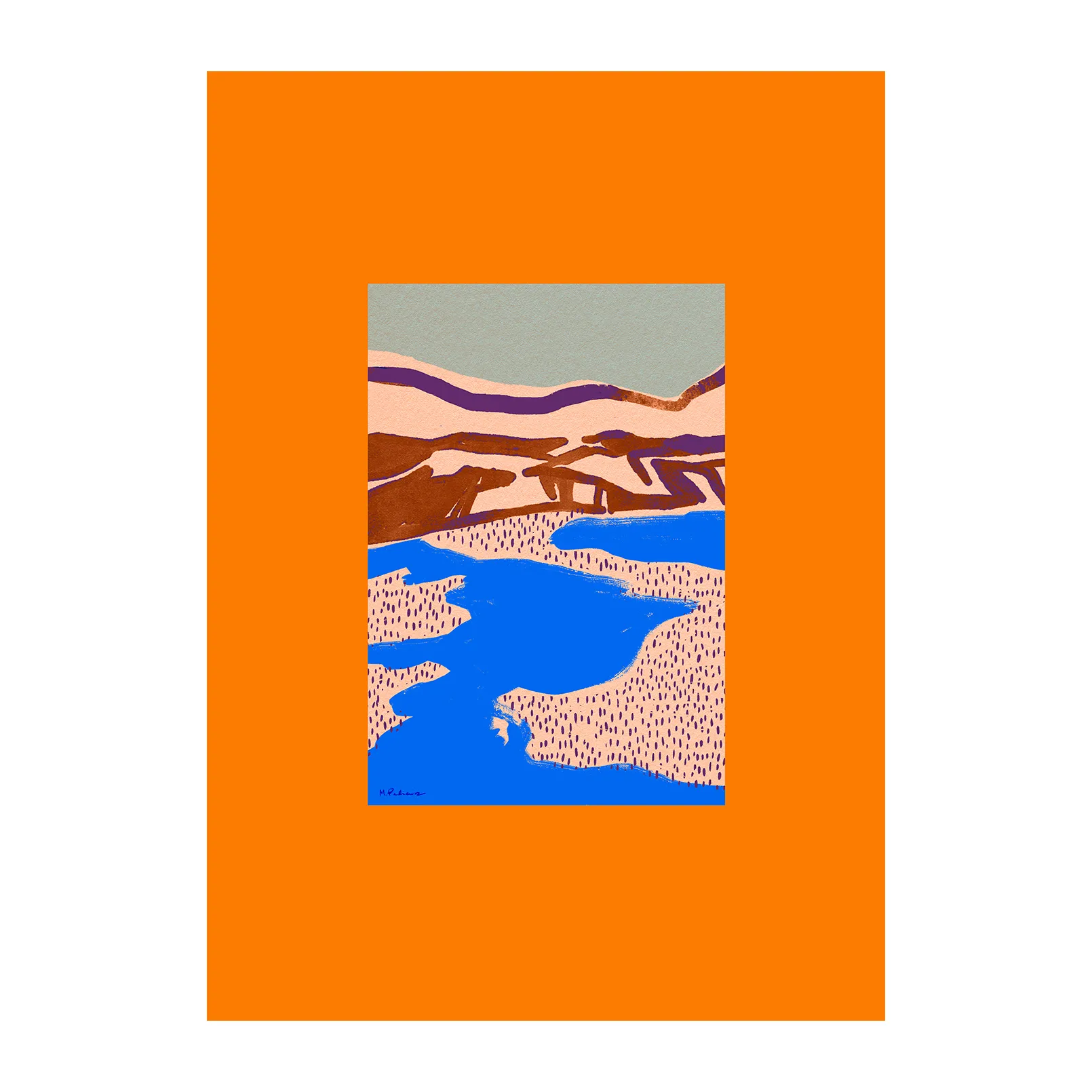 Orange Landscape Poster, 30 x 40cm Paper Collective