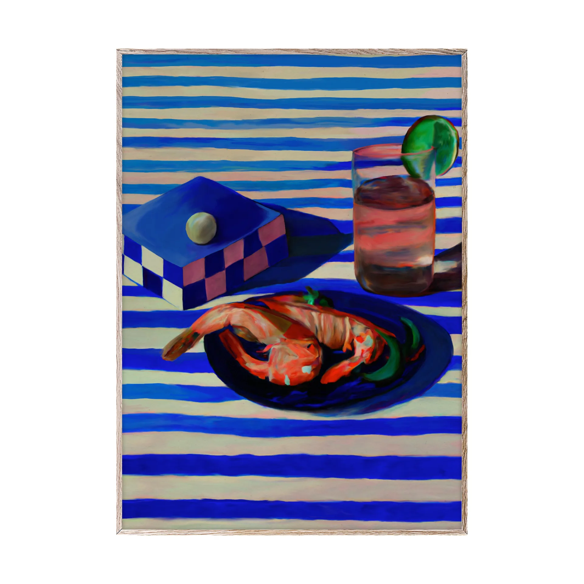 Shrimp & Stripes Poster, 50 x 70cm Paper Collective