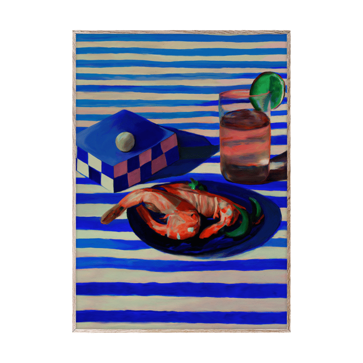 Shrimp & Stripes Poster, 70 x 100cm Paper Collective