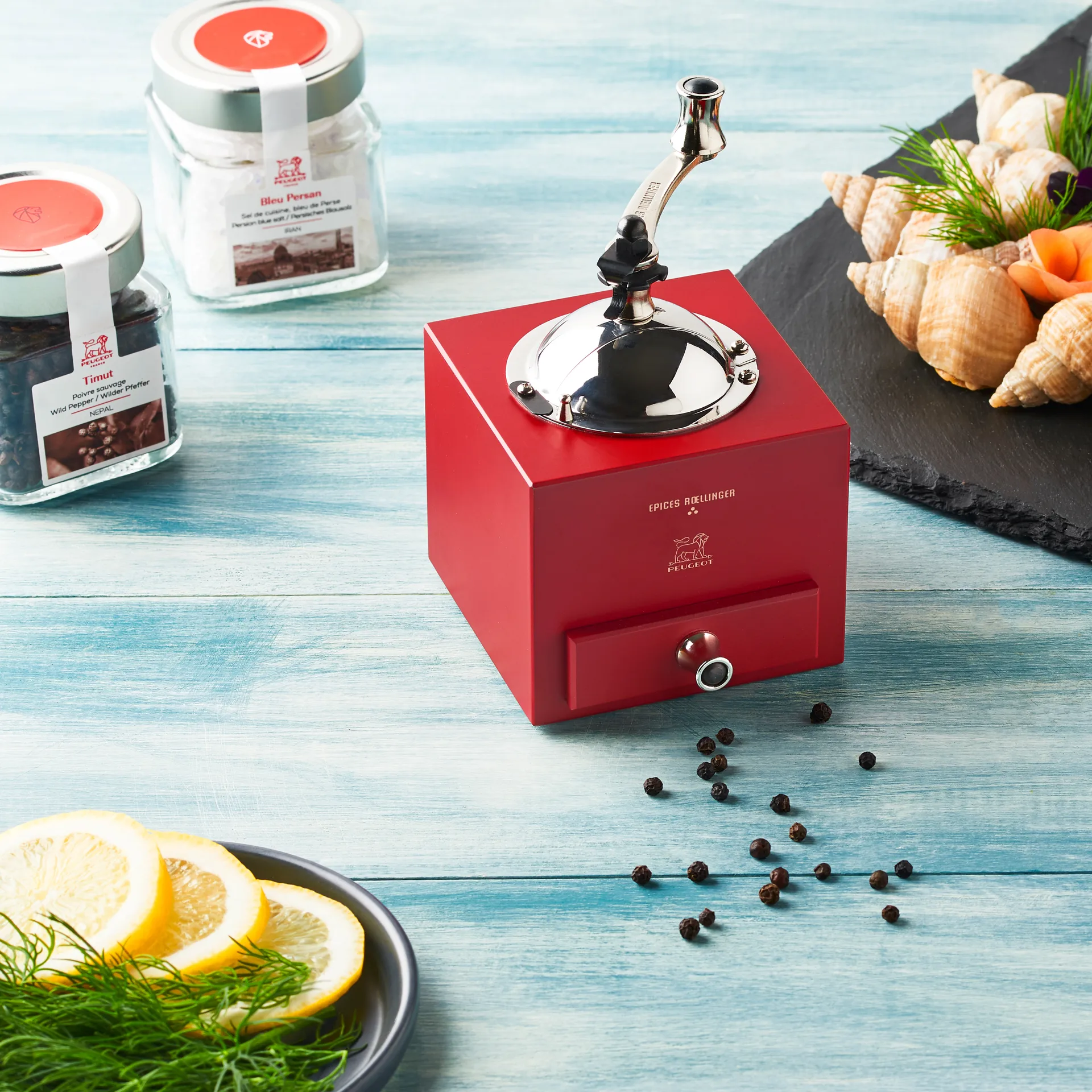 Roellinger manuelle Pfeffermühle, Rot Peugeot