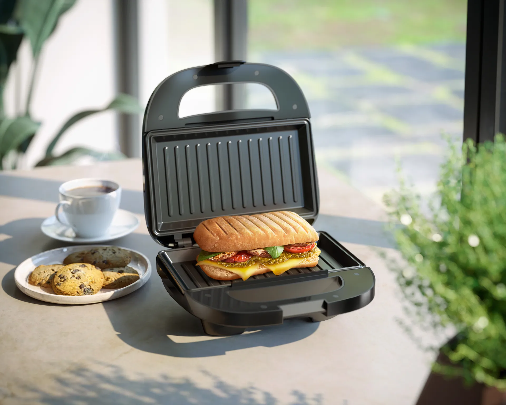 3000 series Sandwichgrill HD2330/90 750 W, Black Philips