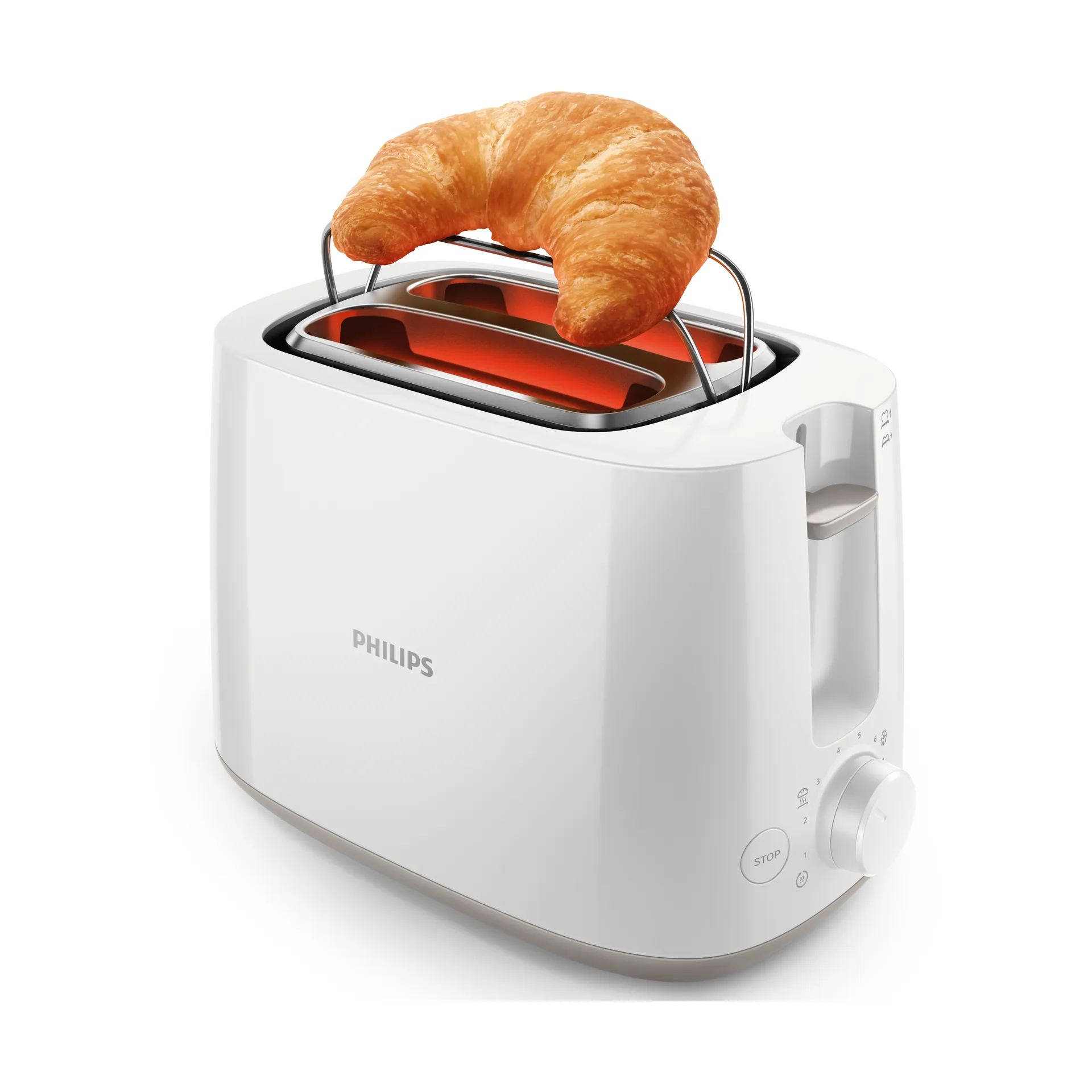 Daily Toaster 2 Schlitz HD2581/00, White Philips