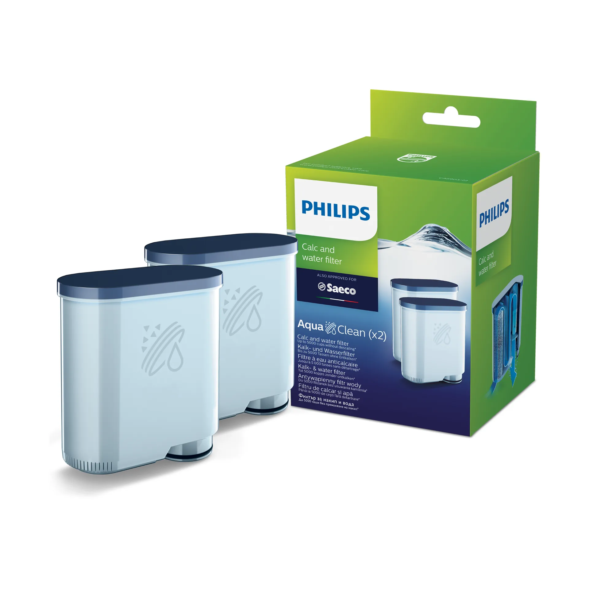 Saeco Entkalker und Wasserfilter CA6903/22, 2er Pack Philips