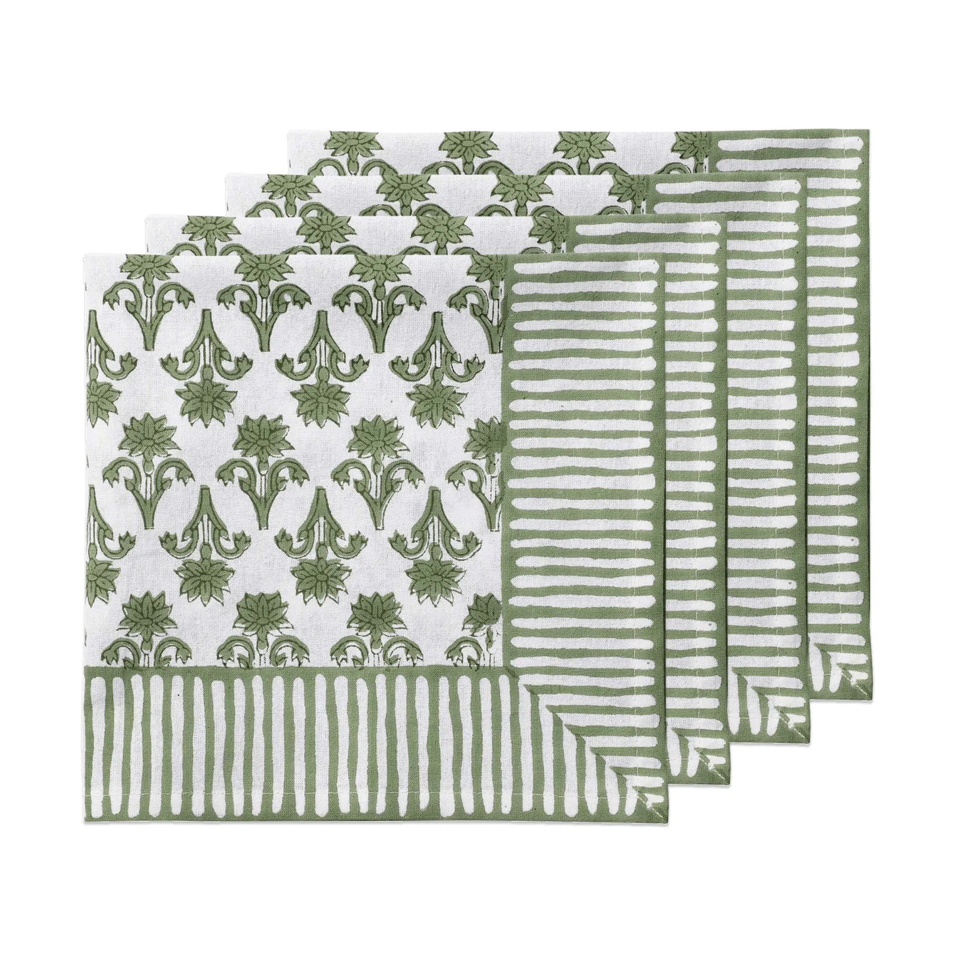 Lily Baumwollserviette, Grün, 4er-Pack, 45x45 cm Pick a Poppy