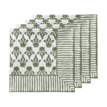 Lily Baumwollserviette - Grün, 4er-Pack, 45x45 cm - Pick a Poppy