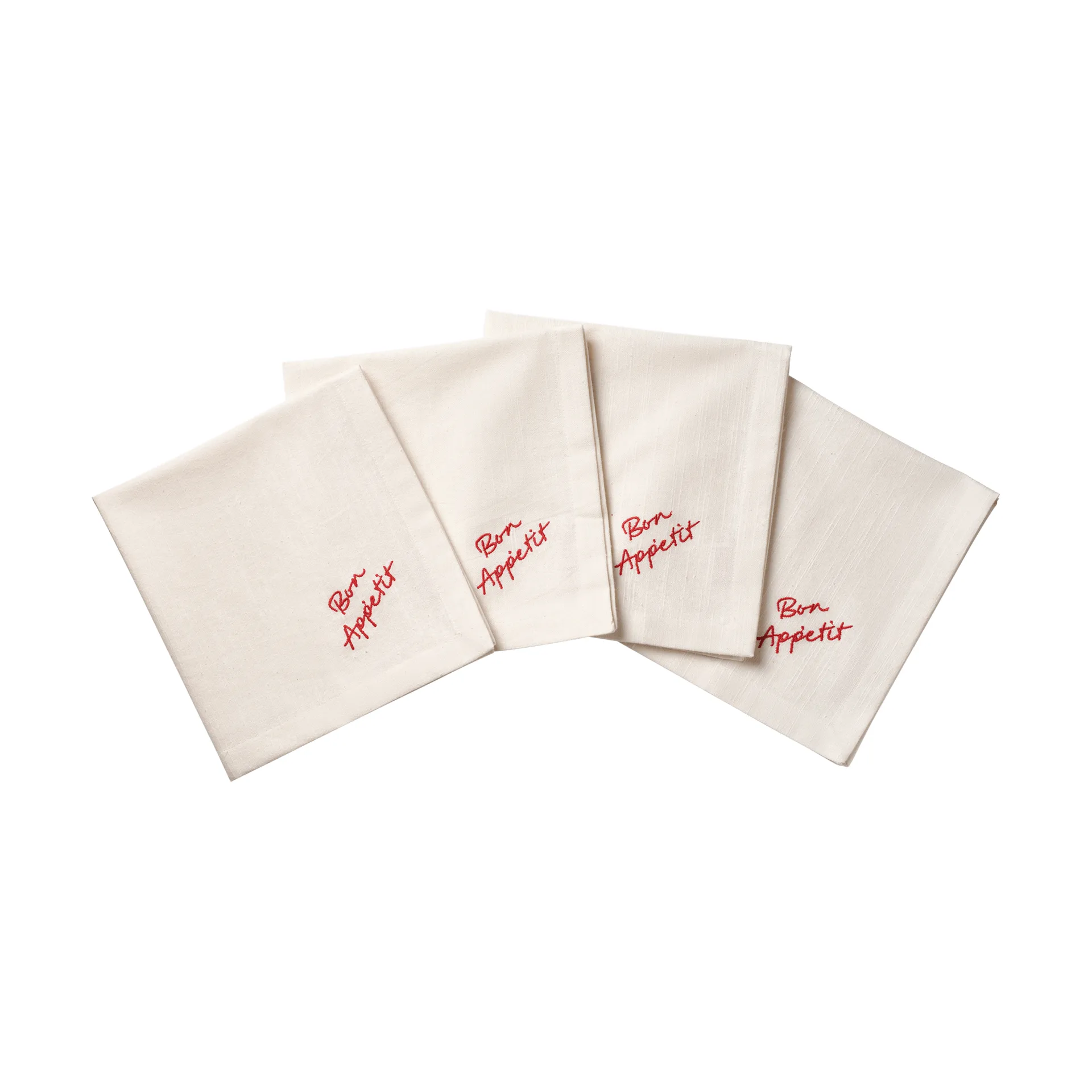 Quote Baumwollserviette, Rot, 4er-Pack, 45x45 cm Pick a Poppy