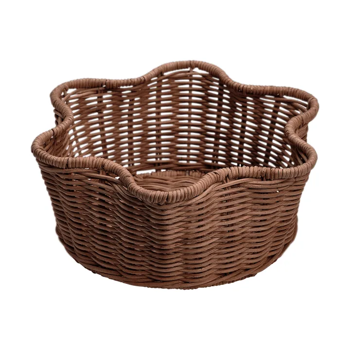 Rattan Round Korb - Dunkelbraun, 23 cm - Pick a Poppy