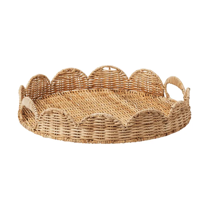 Round Scallop Tablett - Natur, 40 cm - Pick a Poppy