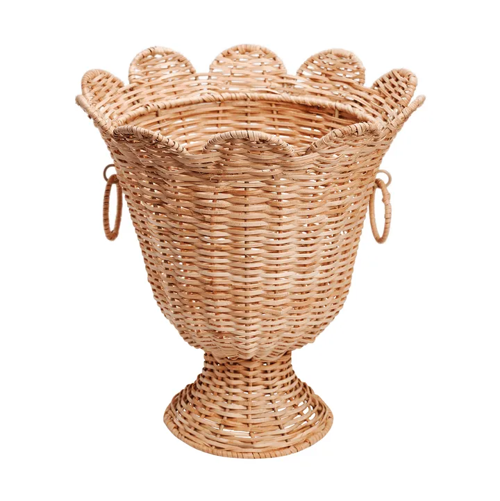 Scallop Rattan Vase - Natur, 30x31 cm - Pick a Poppy