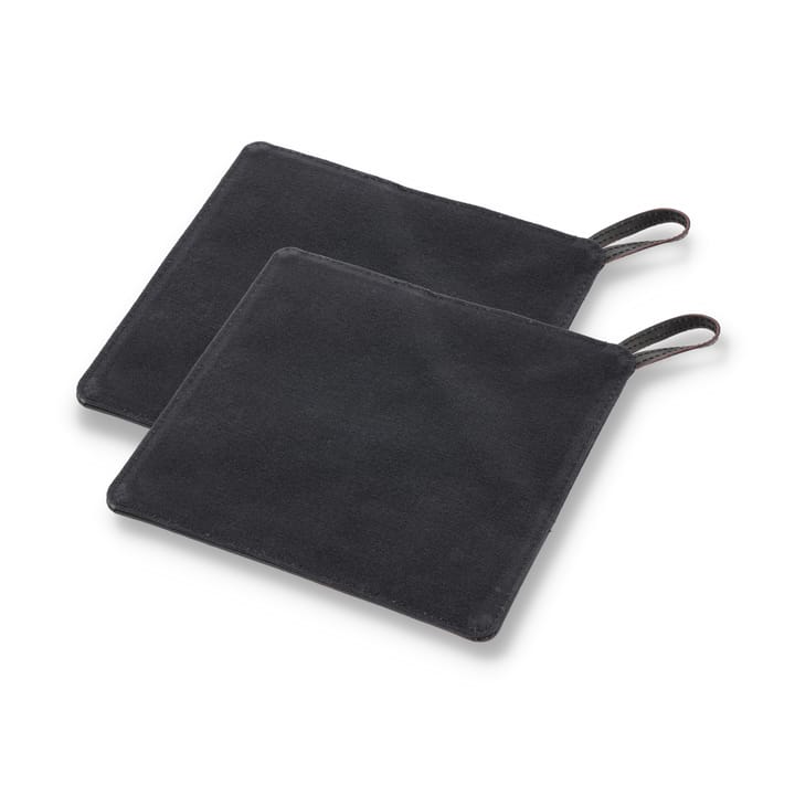 Pillivuyt Gourmet Topflappen 20,5 x 20,5cm 2er Pack, Schwarzes Leder Pillivuyt