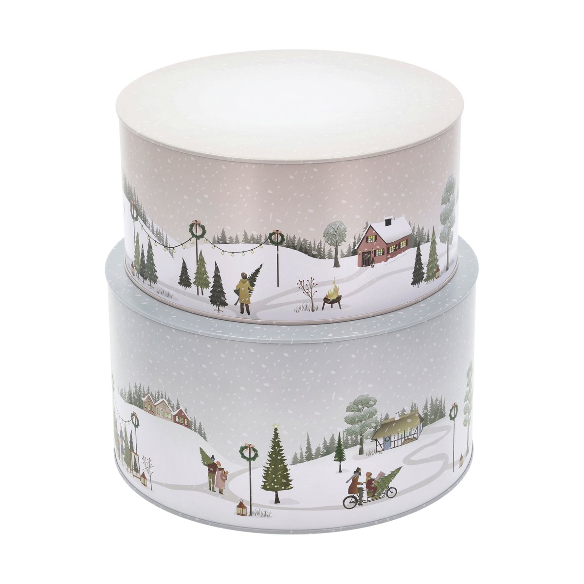 Pillivuyt Winter Keksdose 2 Teile Arktisches Eis-Holzrose