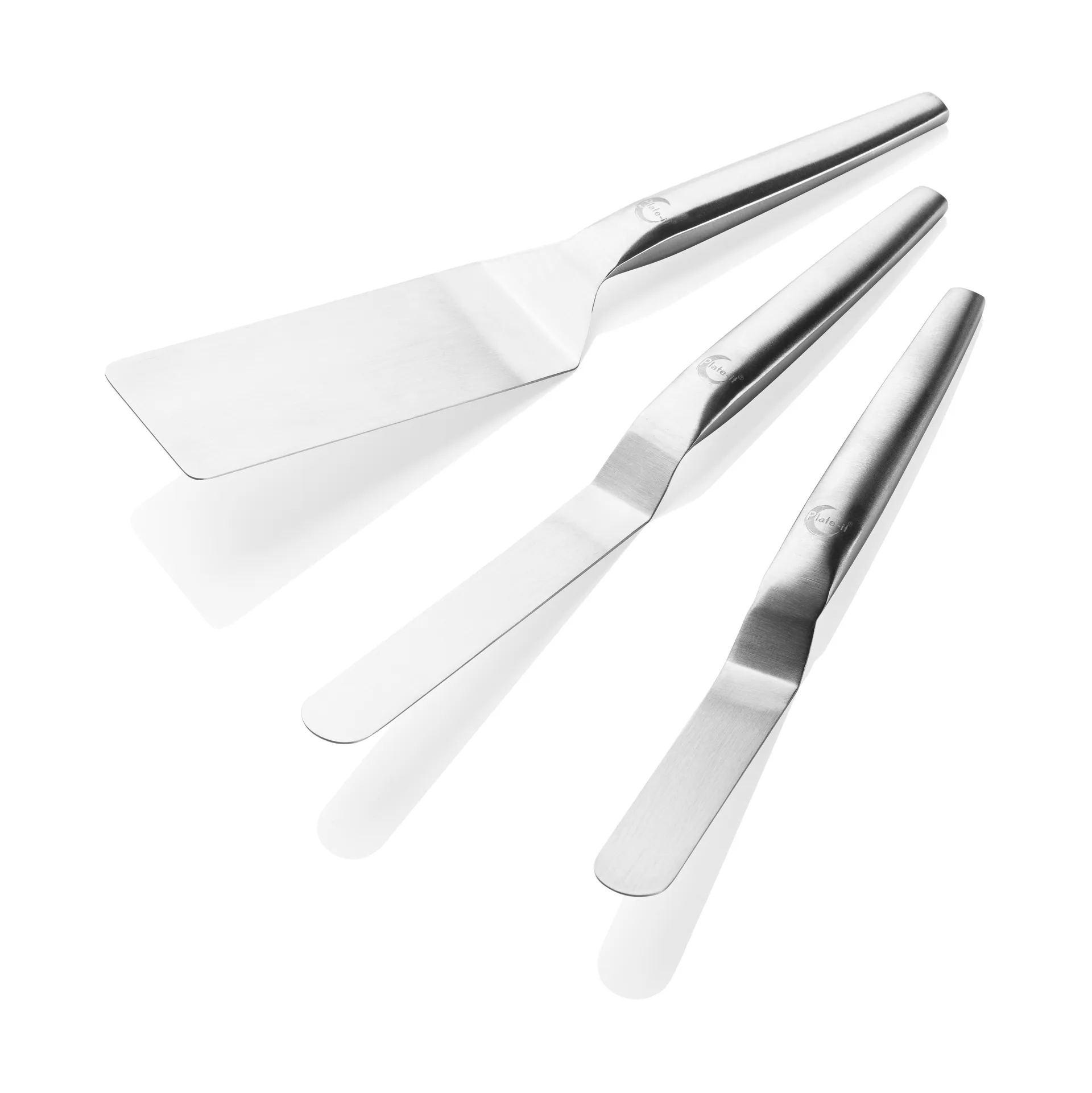 Plate-it Spatel, Rostfreier Stahl, 3-teilig Plate It