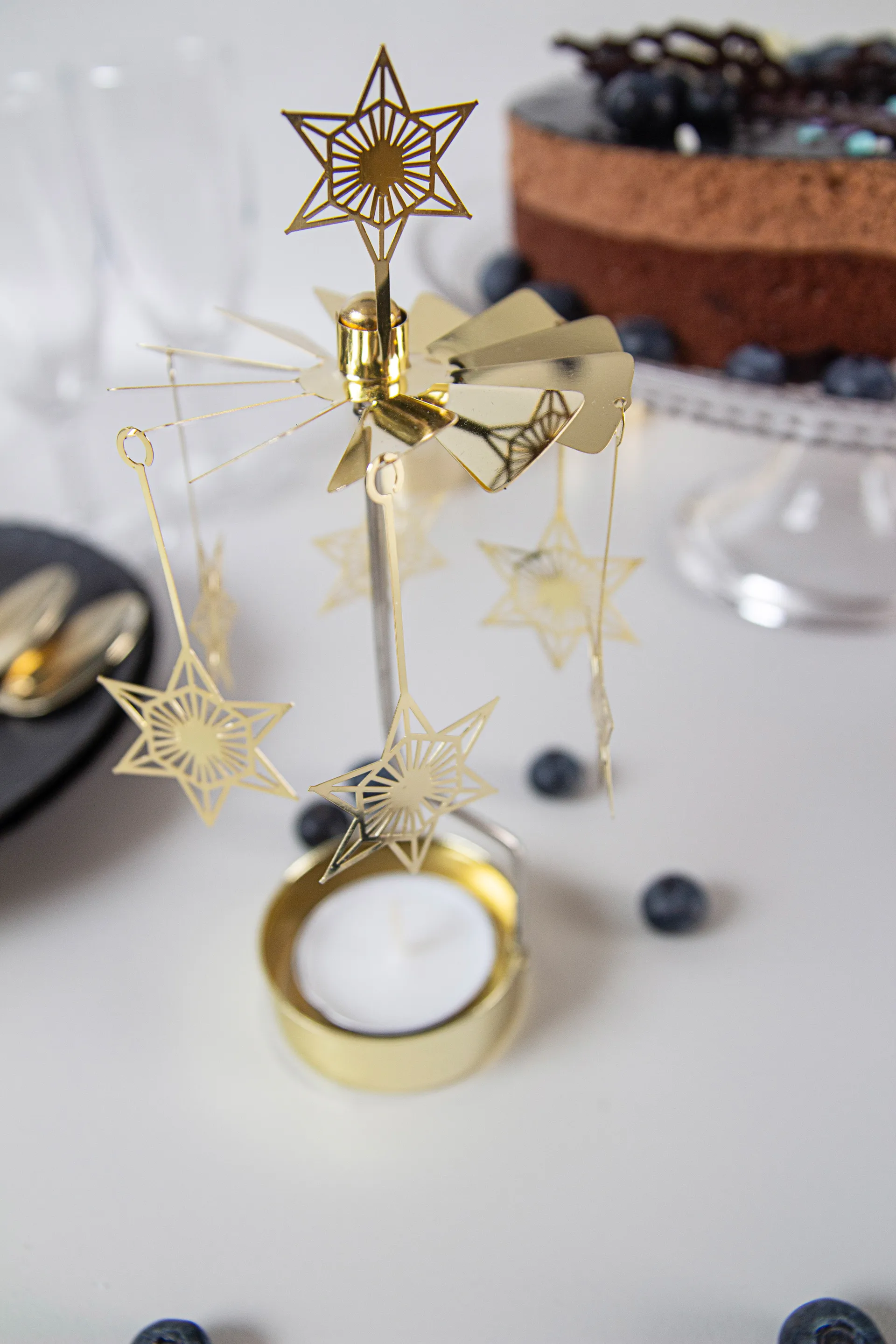 Art Deco Stern Engelspiel, Gold Pluto Design